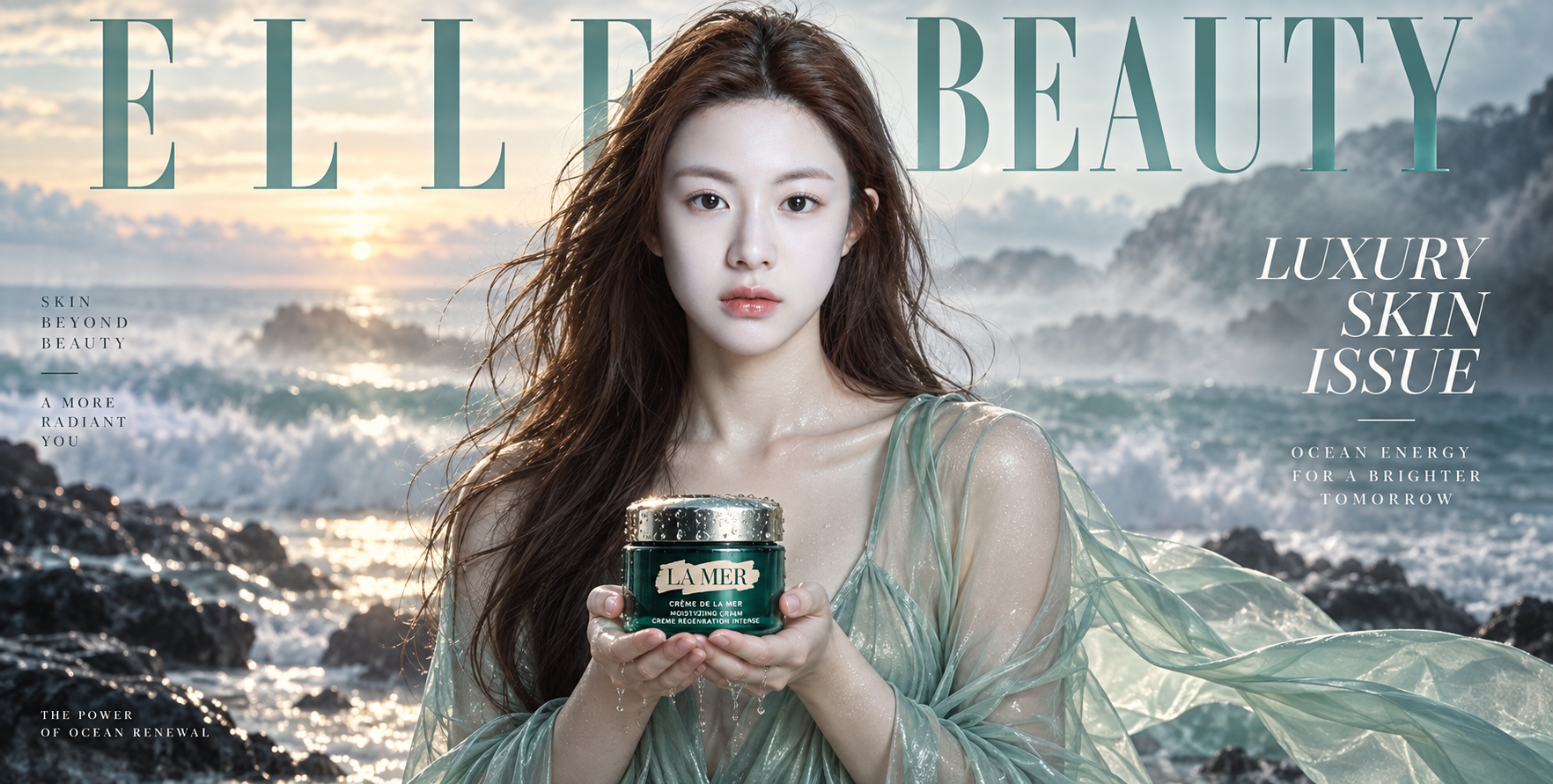 Minimalist Luxury Ocean Beauty Magazine Cover