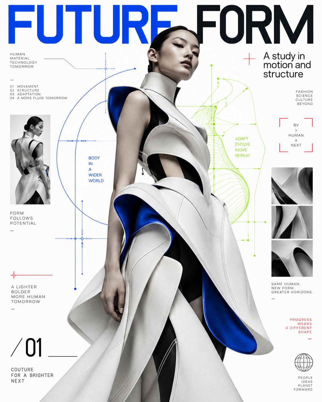 Conceptual Futurist Fashion Editorial Poster Design