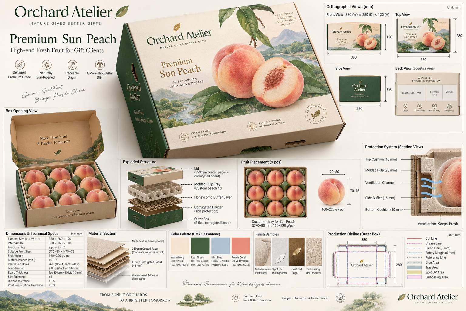 Premium Fruit E-Commerce Packaging Design Proposal Board