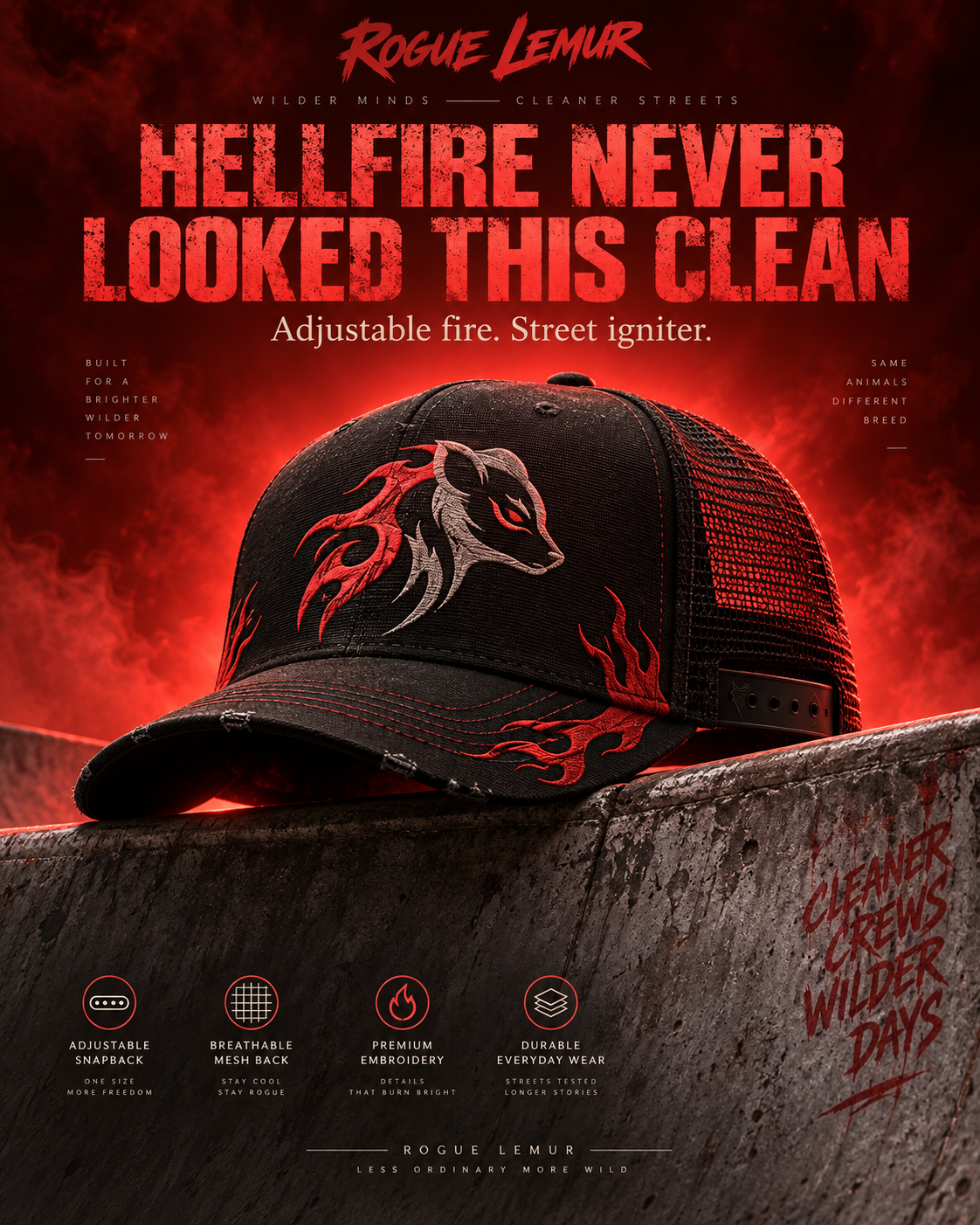 Affiche produit phare de casquette streetwear originale