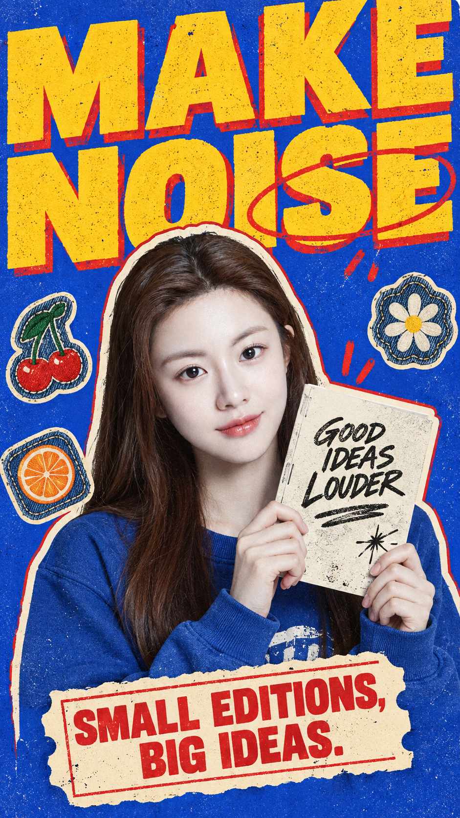 Cobalt Blue Sticker Club Character Poster
