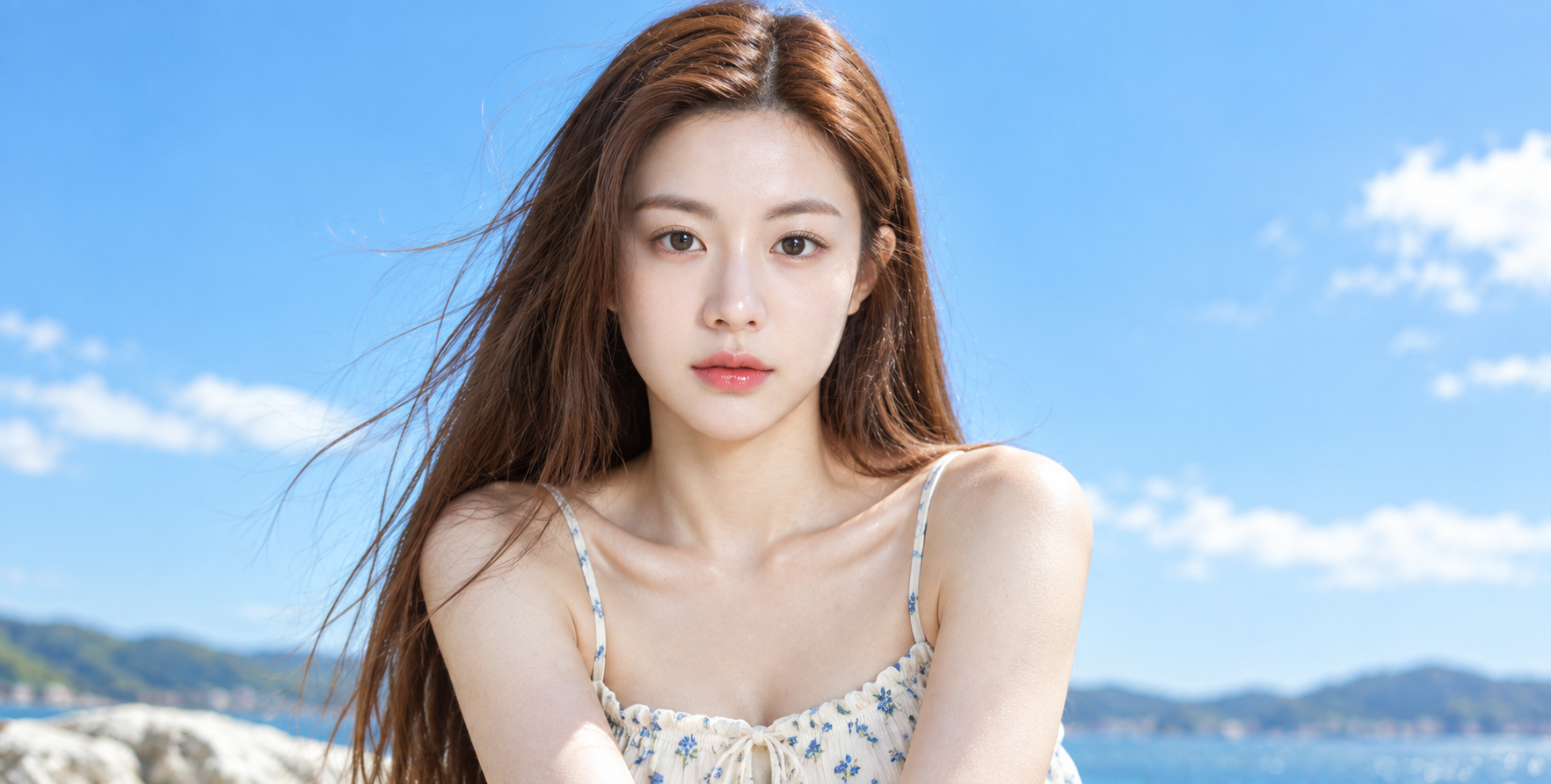Fresh Sunny Summer Girl Hyperrealistic Portrait