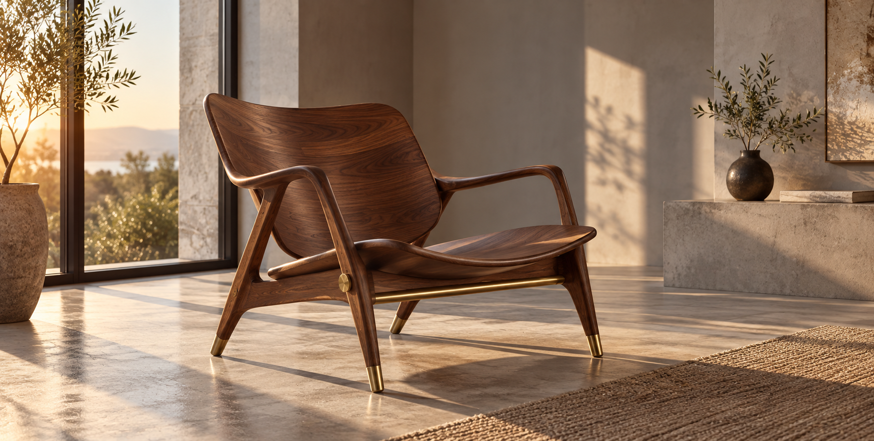 Espace minimaliste d'après-midi : modèle de photographie d'architecture à mobilier modulable