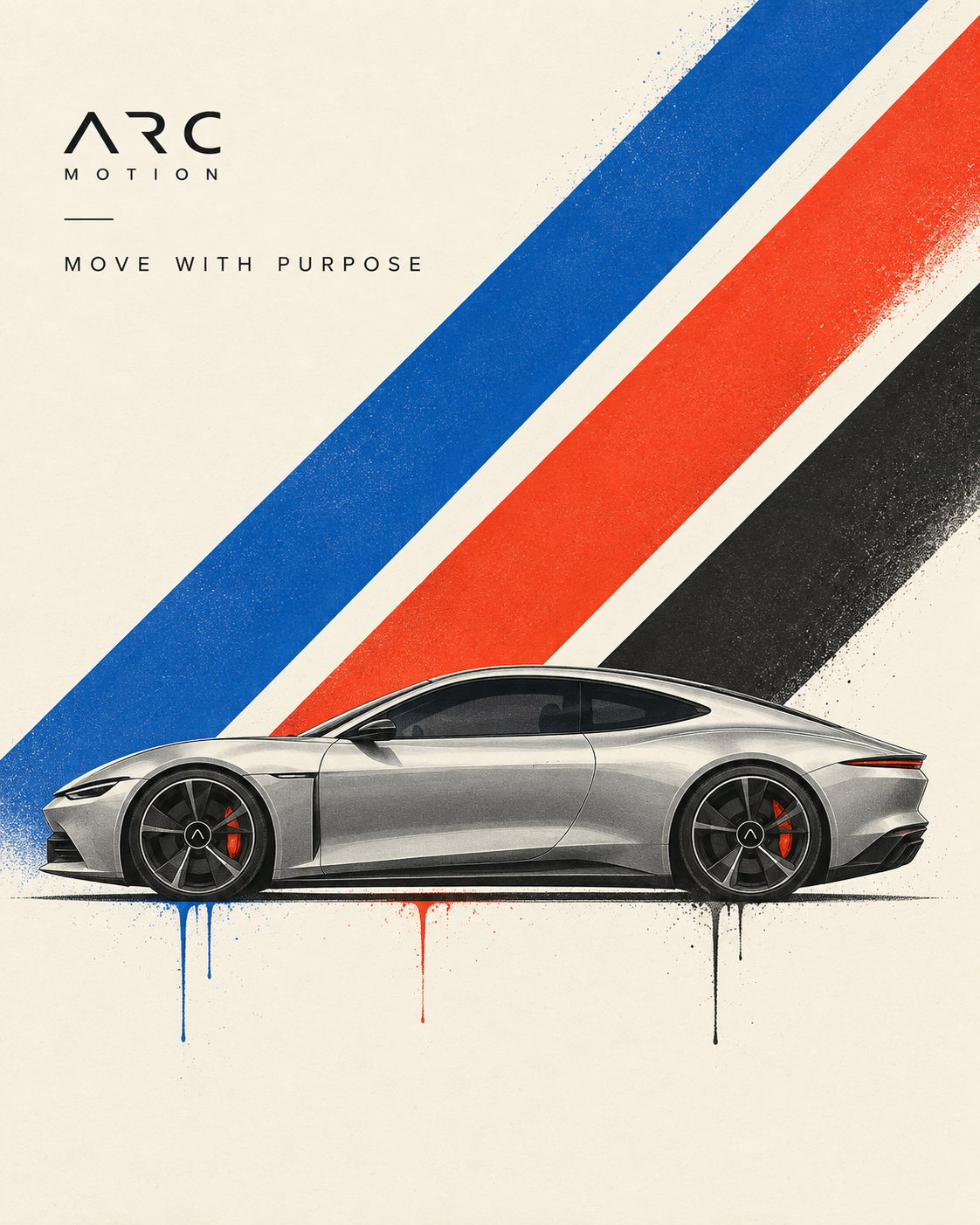 Affiche automobile moderniste suisse originale