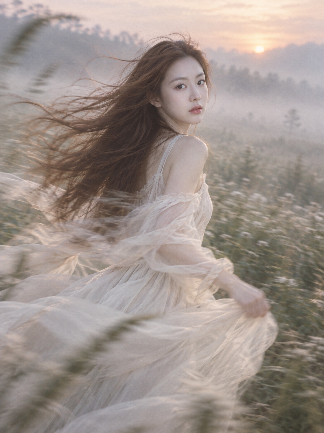Ethereal Slow-Shutter Motion Blur Portrait