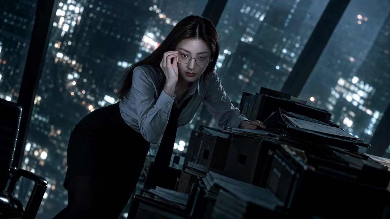 青蓝夜景办公室玩味互动·30秒版