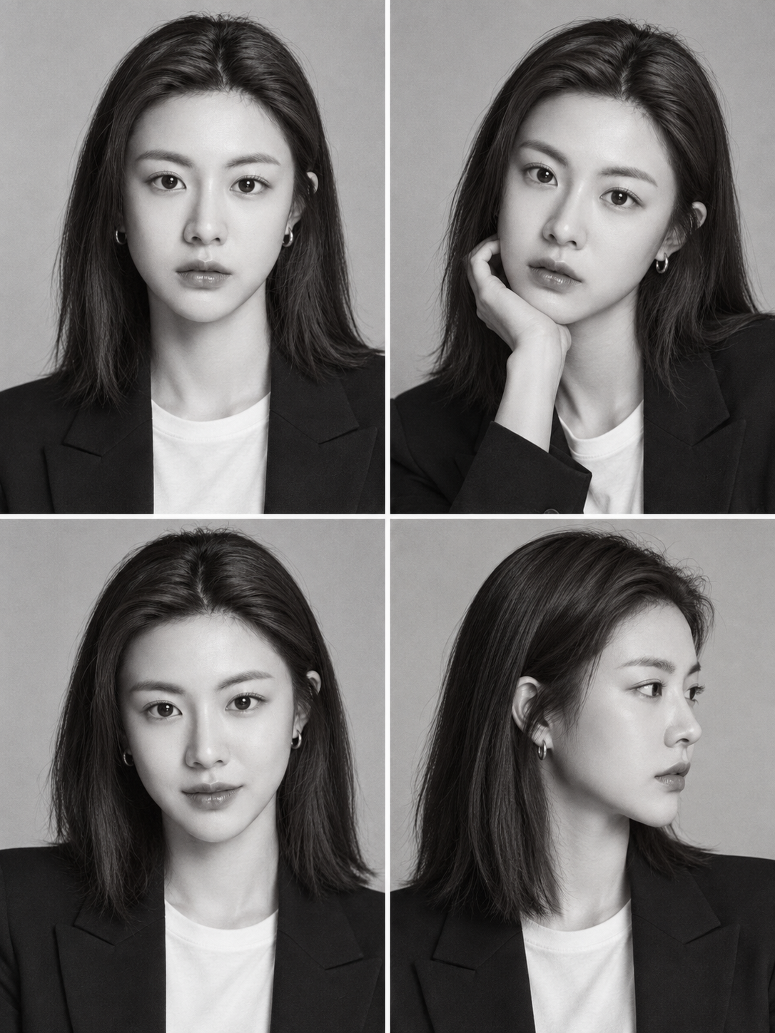 Black and White Fashion Model Casting Lineup Portrait