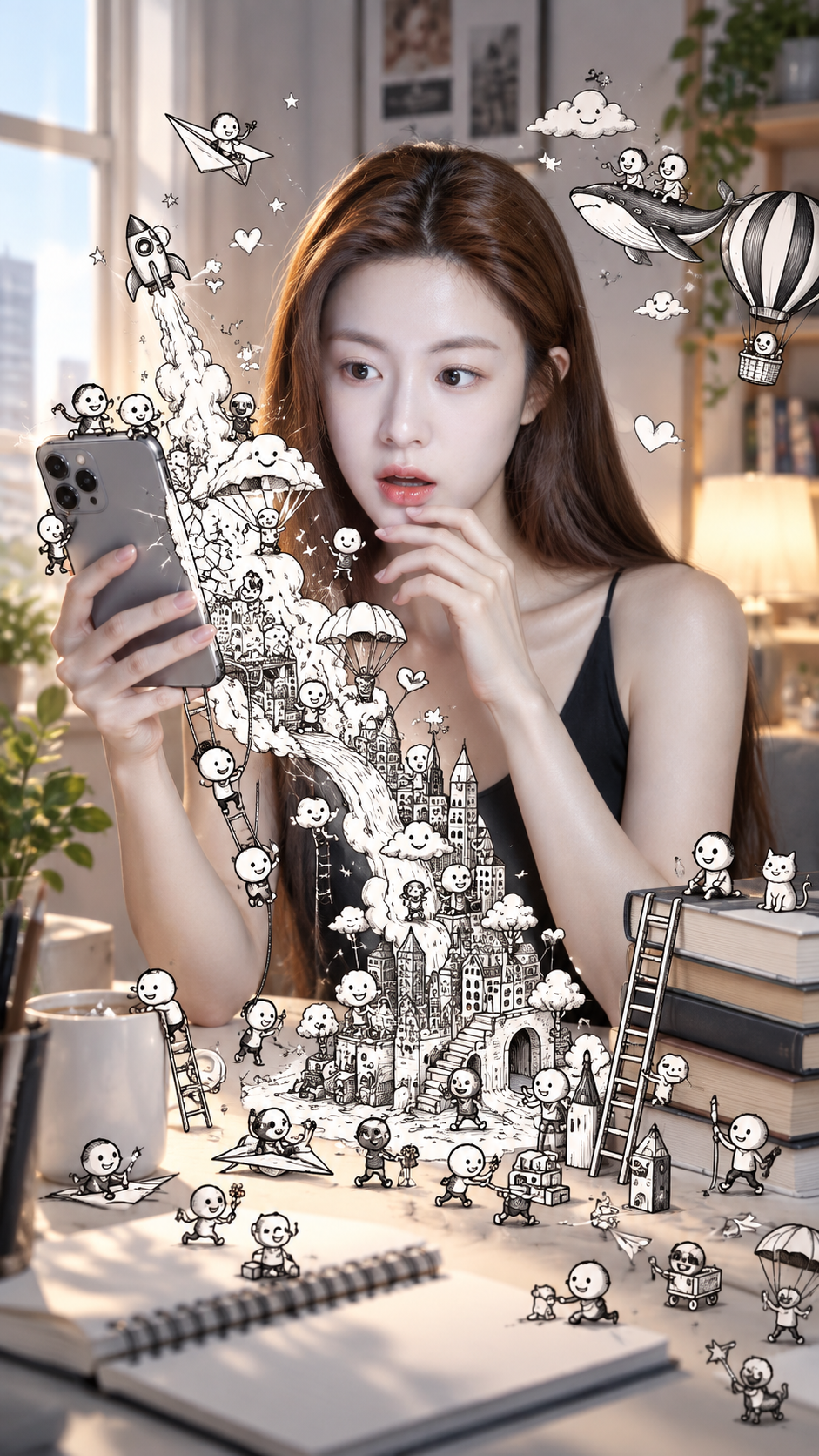 Vũ trụ vẽ nguệch ngoạc trên điện thoại: sáng tác phá vỡ thực tại của người phụ nữ trưởng thành