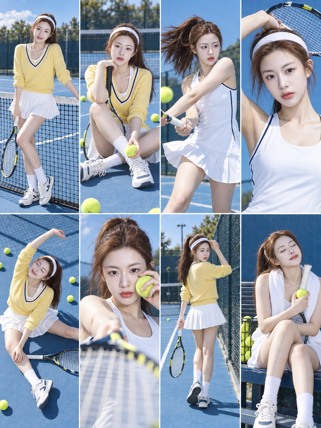 Eight-Shot Summer Tennis Fashion Editorial