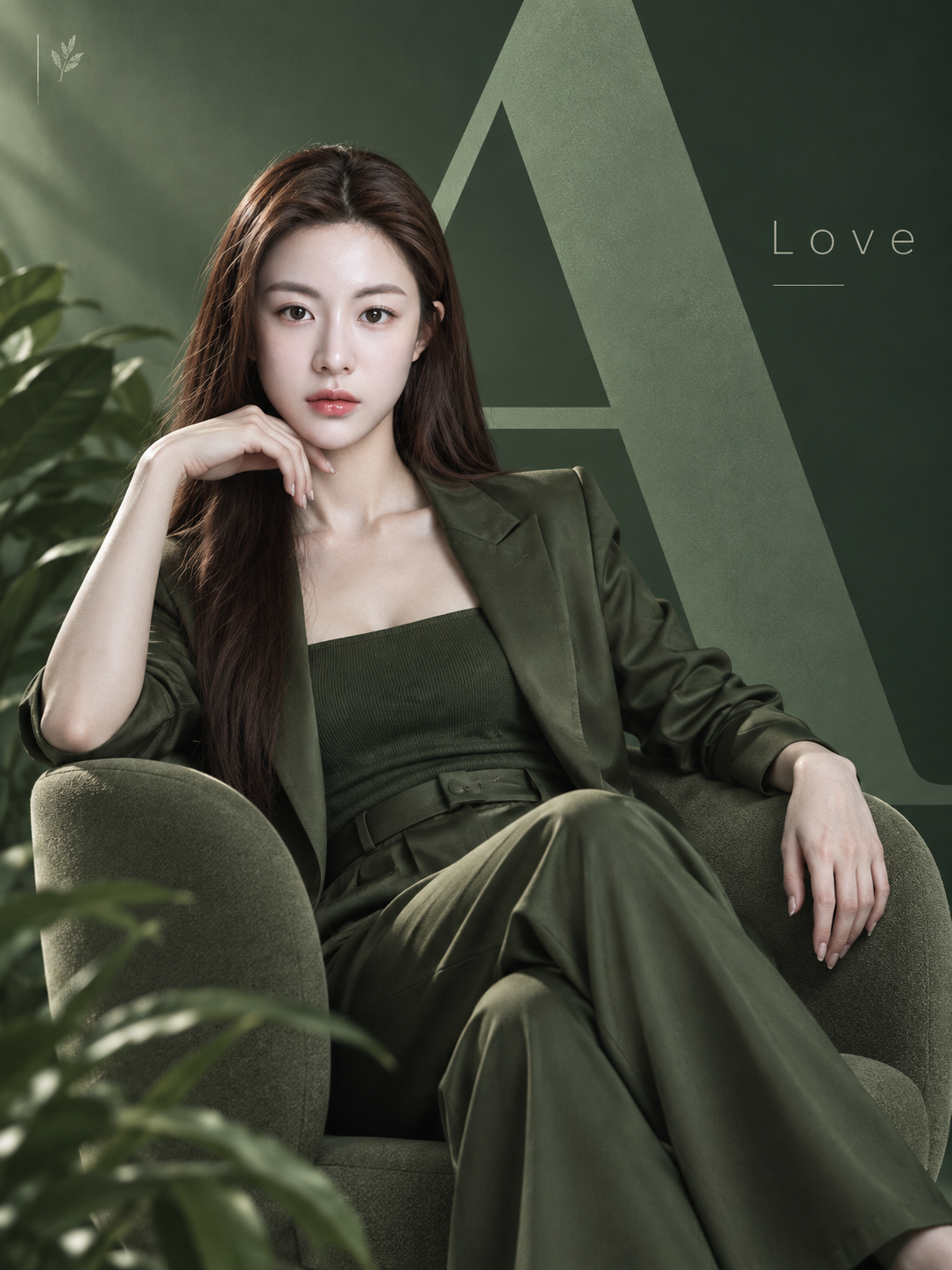 Poster thời trang biên tập hiện đại cao cấp tối giản màu xanh — AI image creation