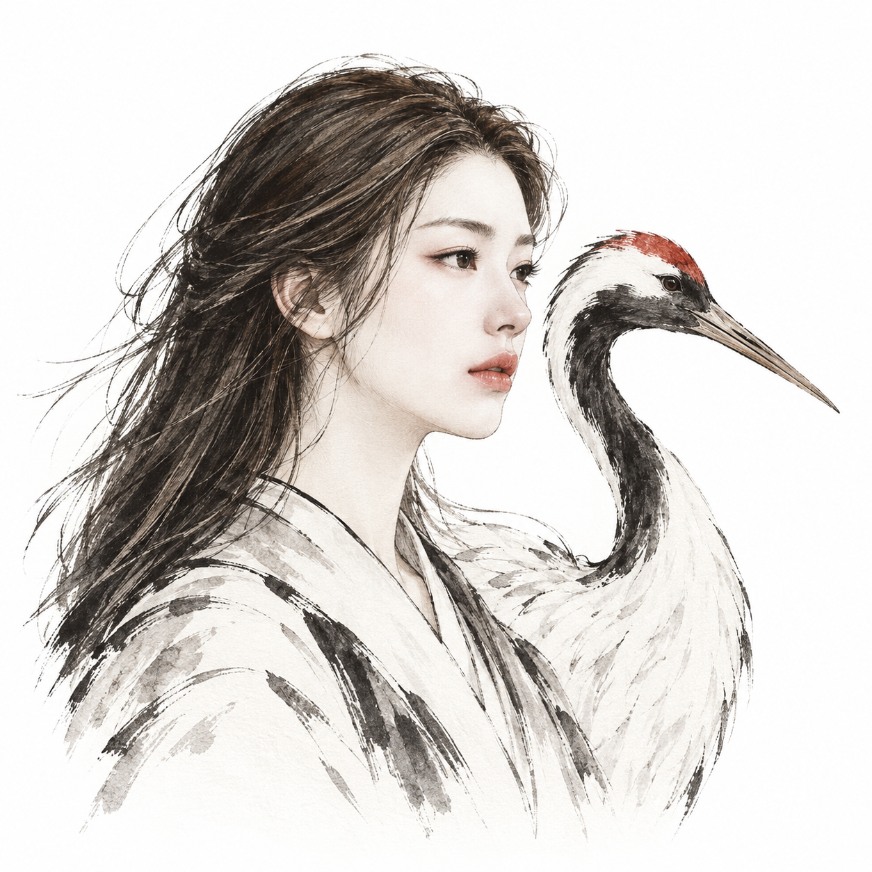 Modèle de profil fin à l'encre inspiré de l'ère Heisei nostalgique