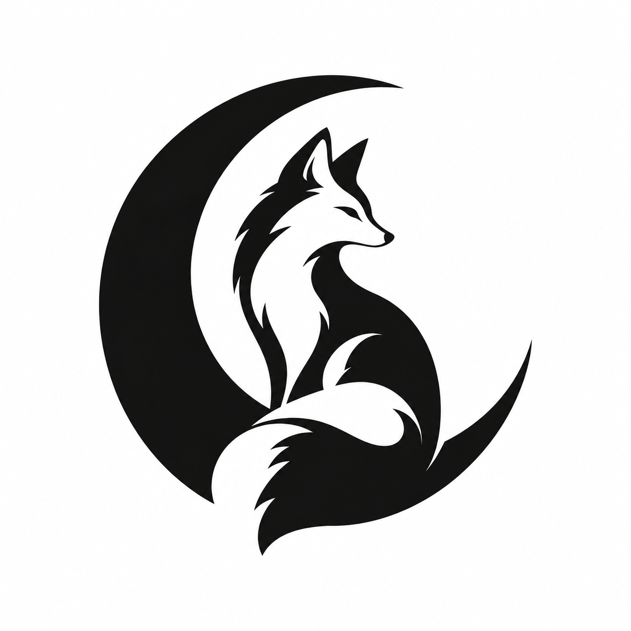 Illustration minimaliste de logo animal en négatif astucieux