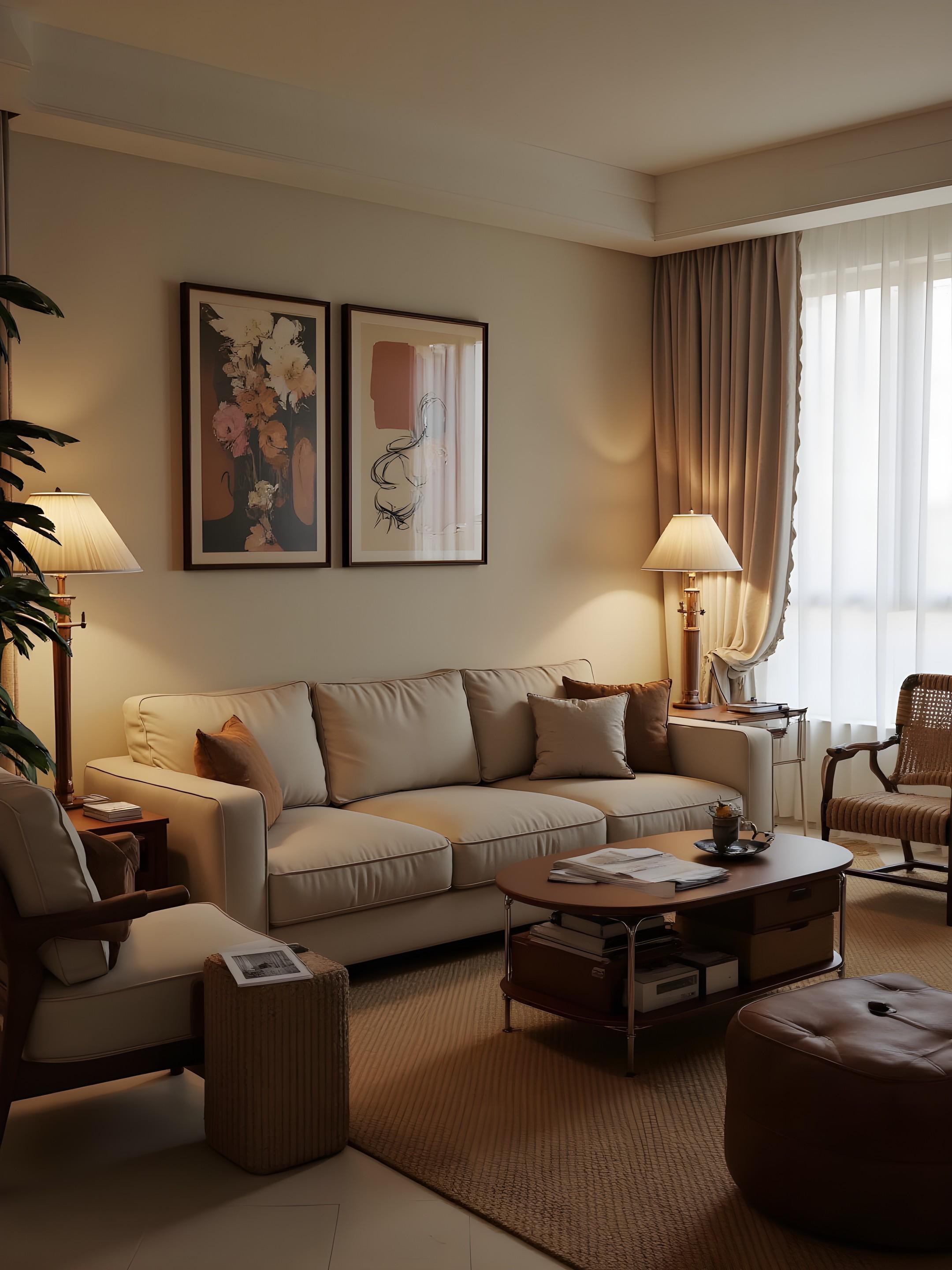 室内设计 装修风格-老钱复古风 整装风格模型