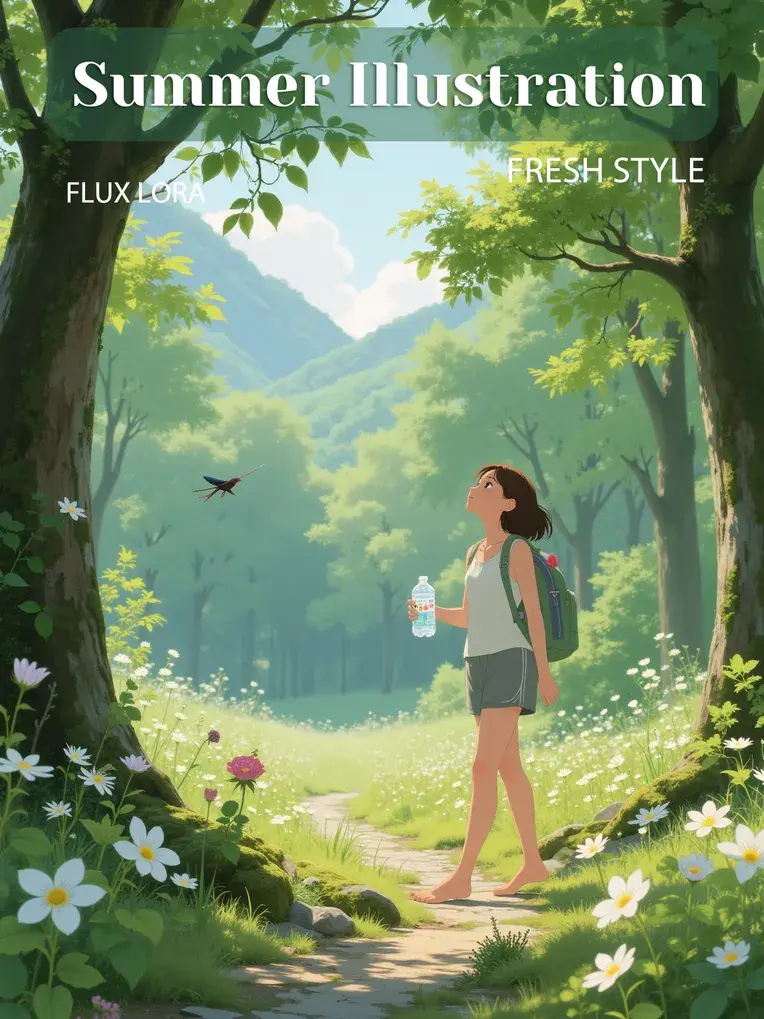 静谧时光_清凉夏季插画