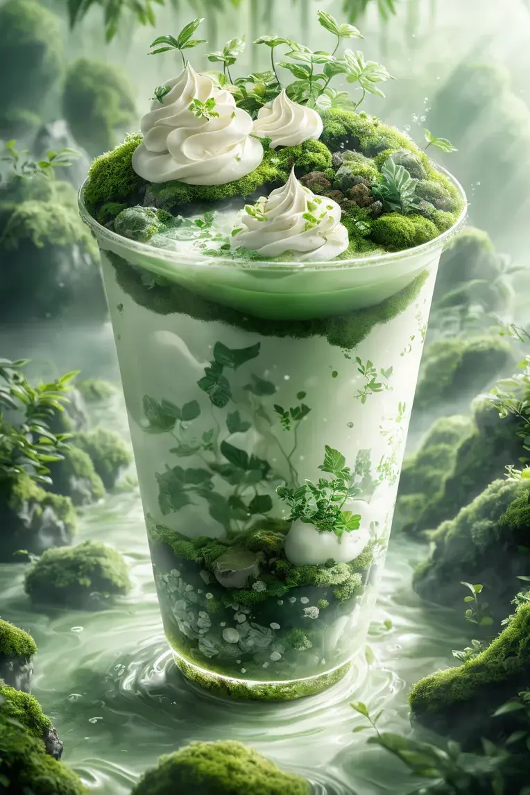 绿意盎然春色茶饮