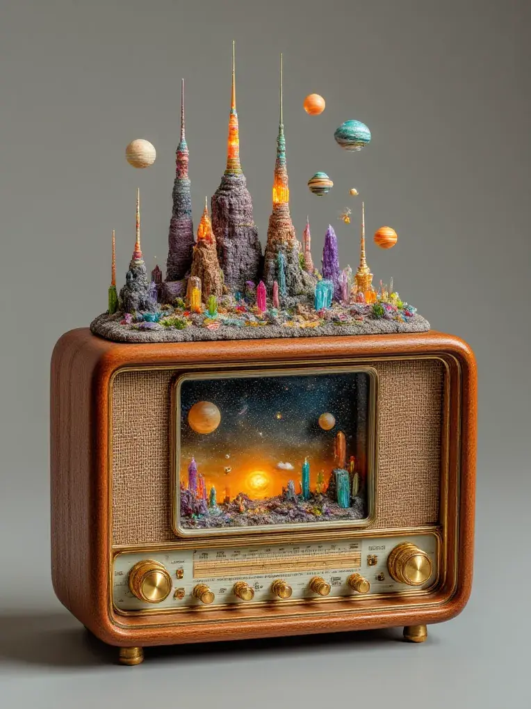 Miniature Trend Miniature landscape retro trend items creative design - RunningHub ...