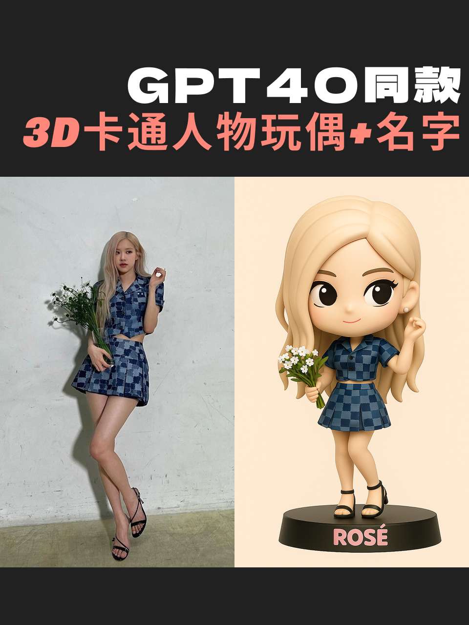 GPT4o Same Style 3D Cartoon Character Figurine Name