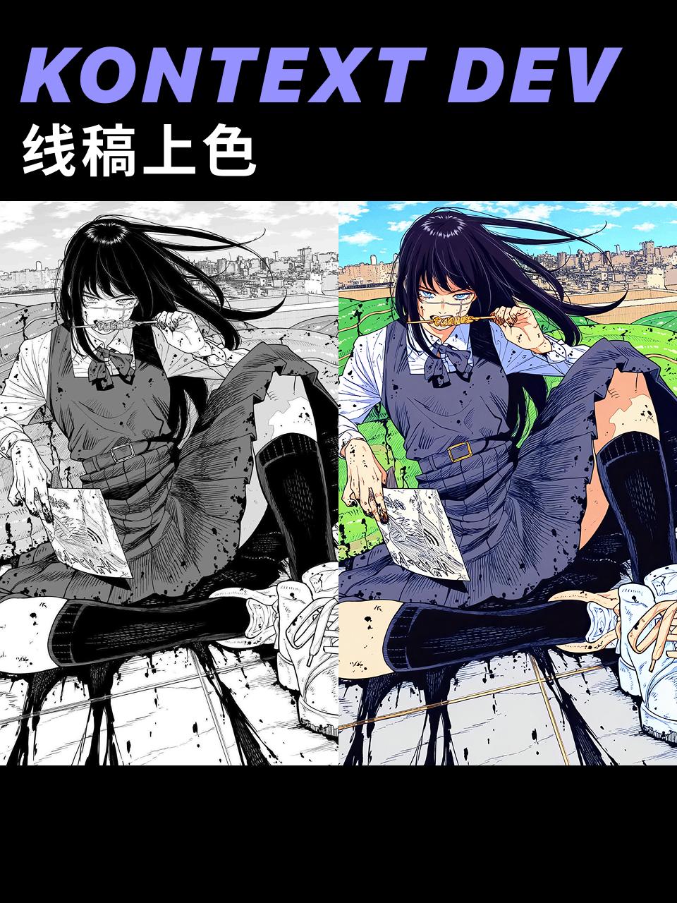 Kontext dev line art coloring