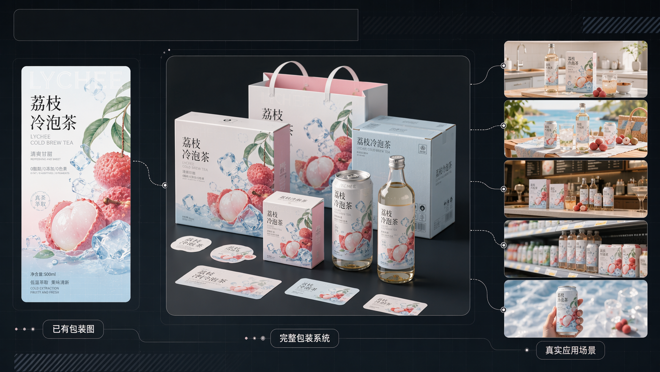 如何用 RunningHub 无限画布将一张包装设计图扩展成完整品牌视觉？