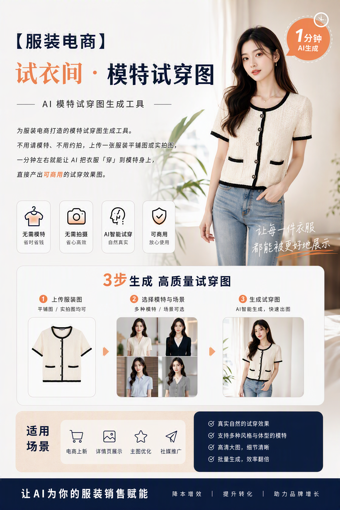 【服装电商】模特试穿图直出
