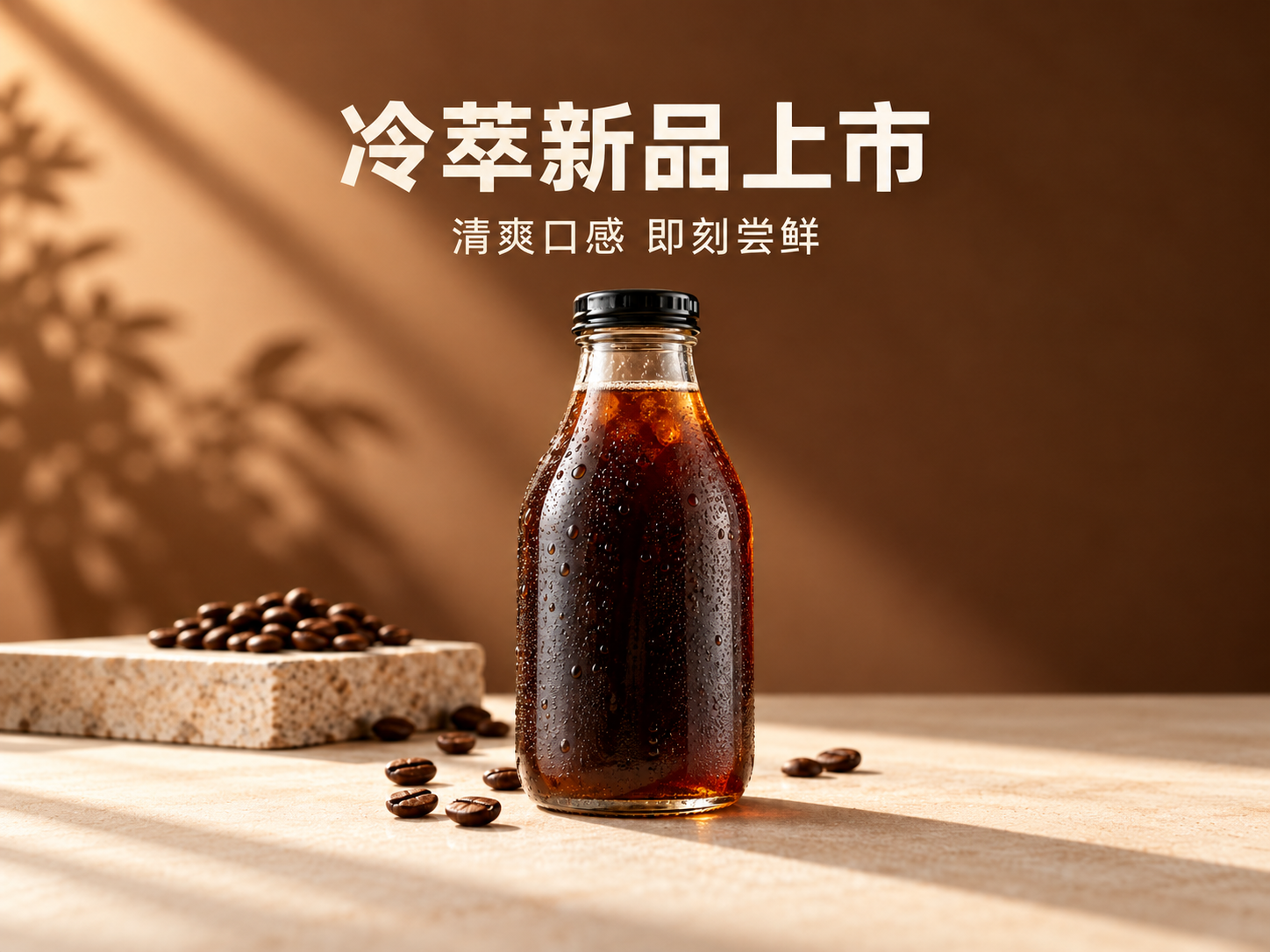 冷萃咖啡新品宣传海报的AI生成效果。