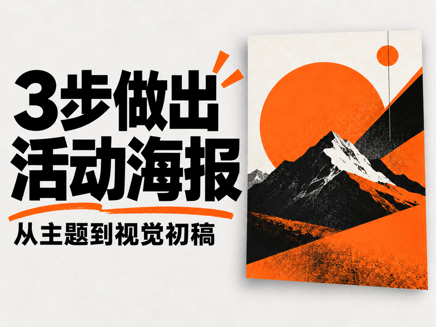 3步做出活动海报的社媒教程宣传创作示例。