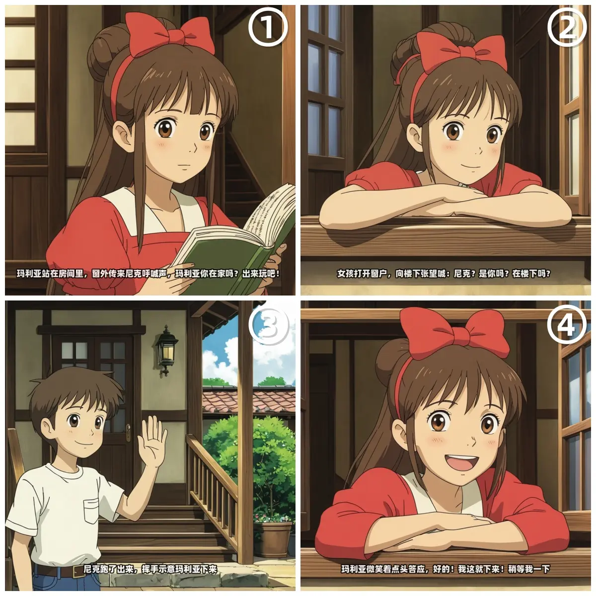 Four-panel animation story workflow (maintain character consistency)