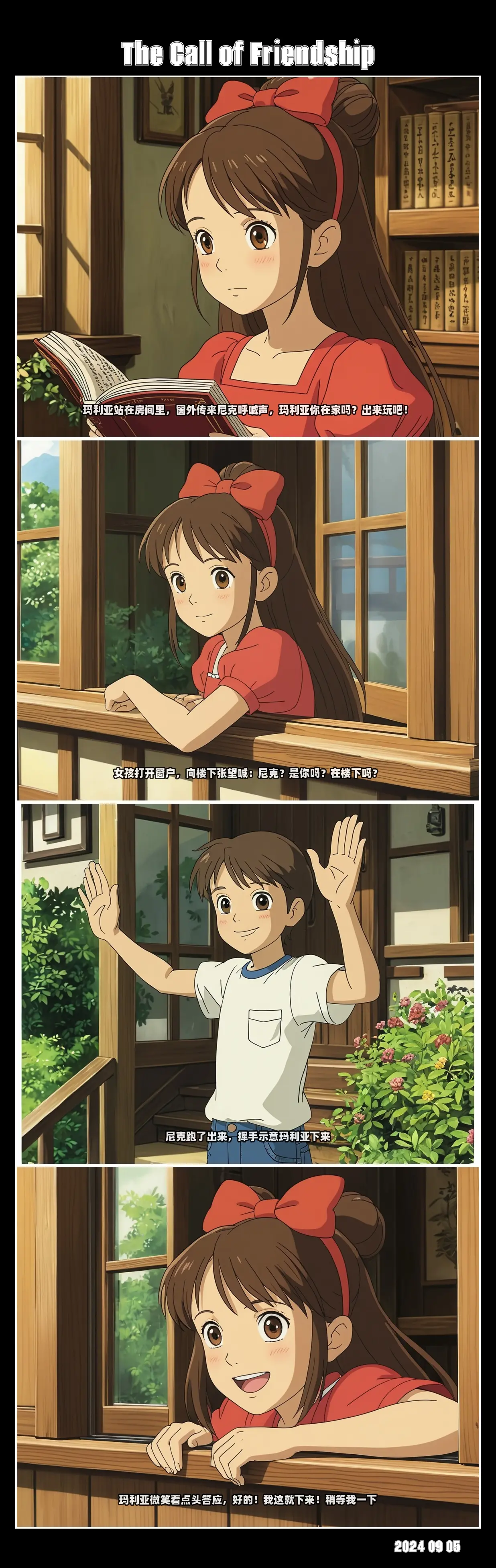 Four-panel animation story workflow (maintain character consistency)