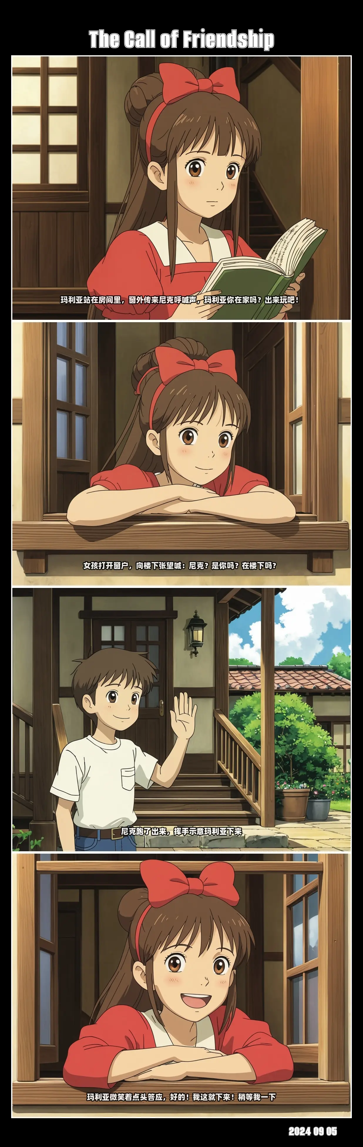 Four-panel animation story workflow (maintain character consistency)