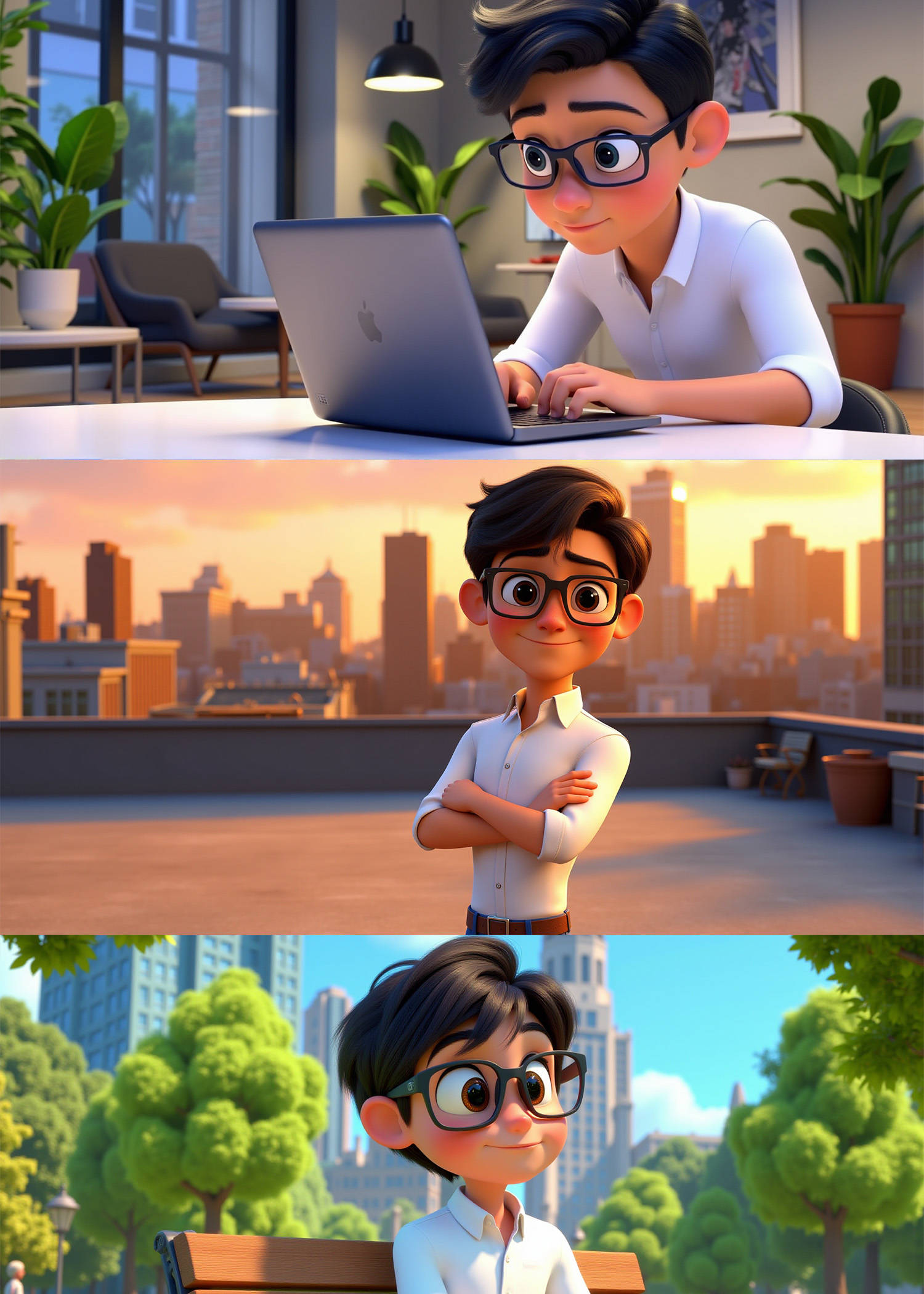 Create PIXAR Cartoon (16x9 ratio ) DINO AI