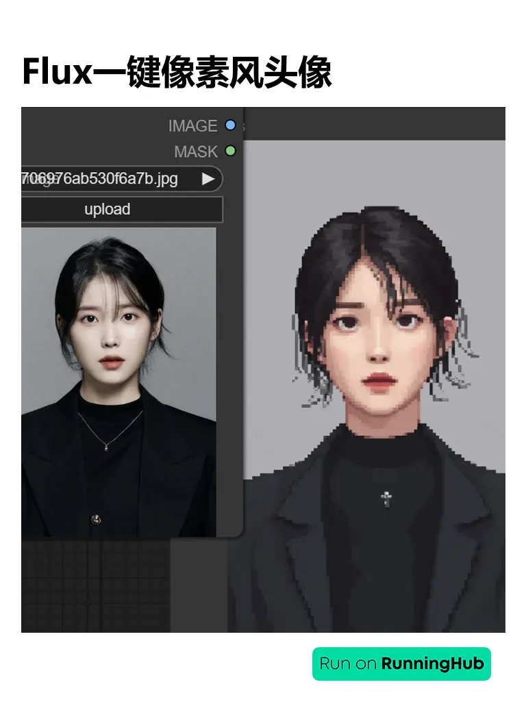 Flux一键像素风头像