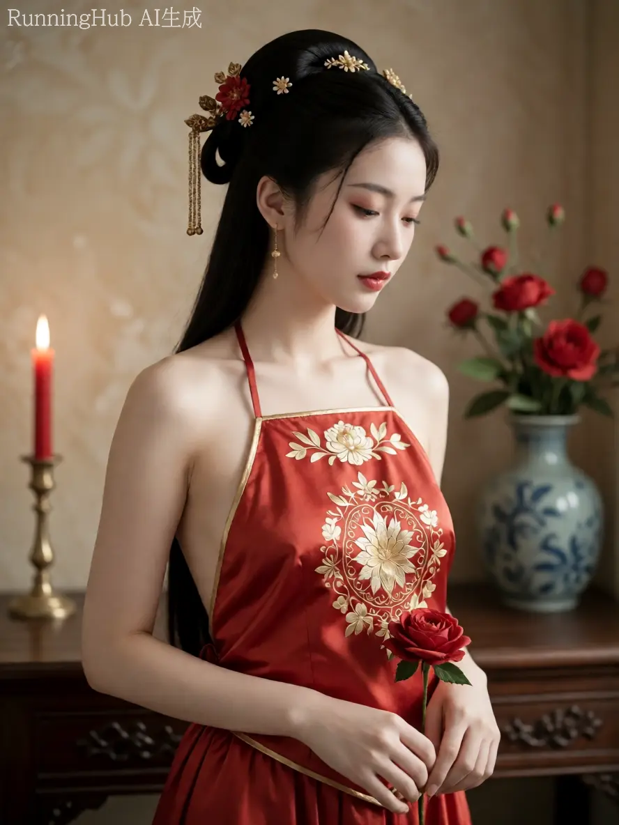 Krea2古装汉服肚兜美女