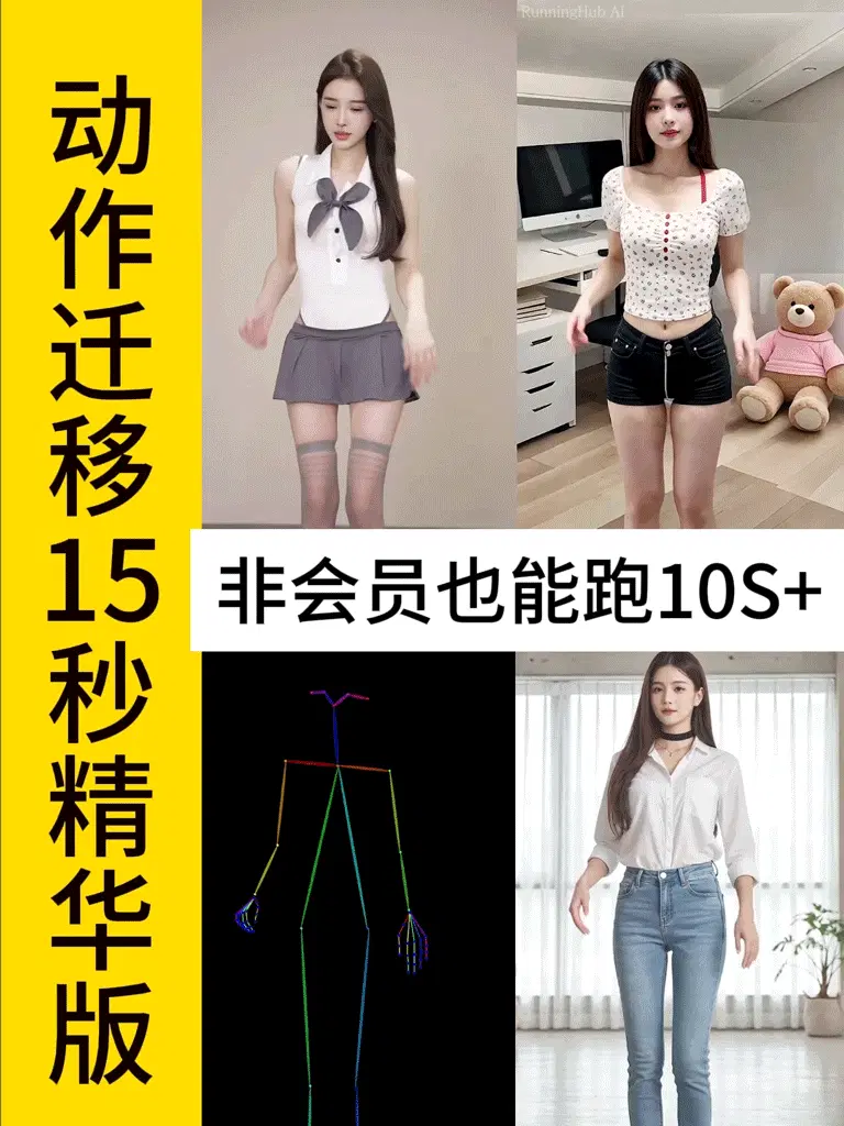 动作迁移_人物跳舞图生视频_加速版_支持15S