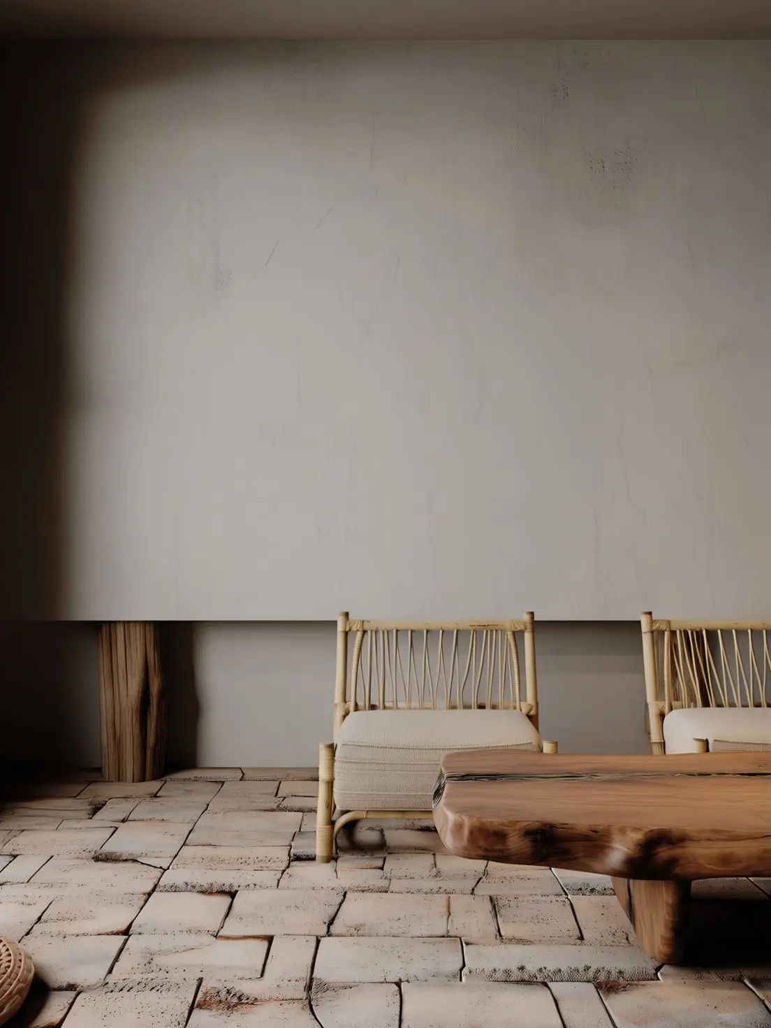 Model matching Interior design Wabi-Sabi style