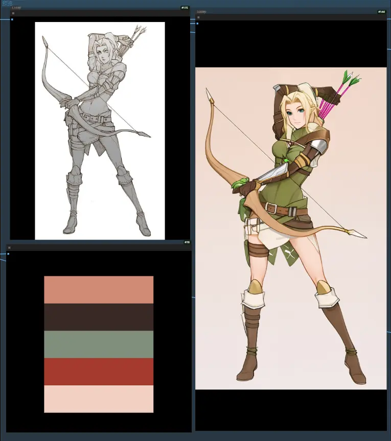 Color according to the color card line drawing + r