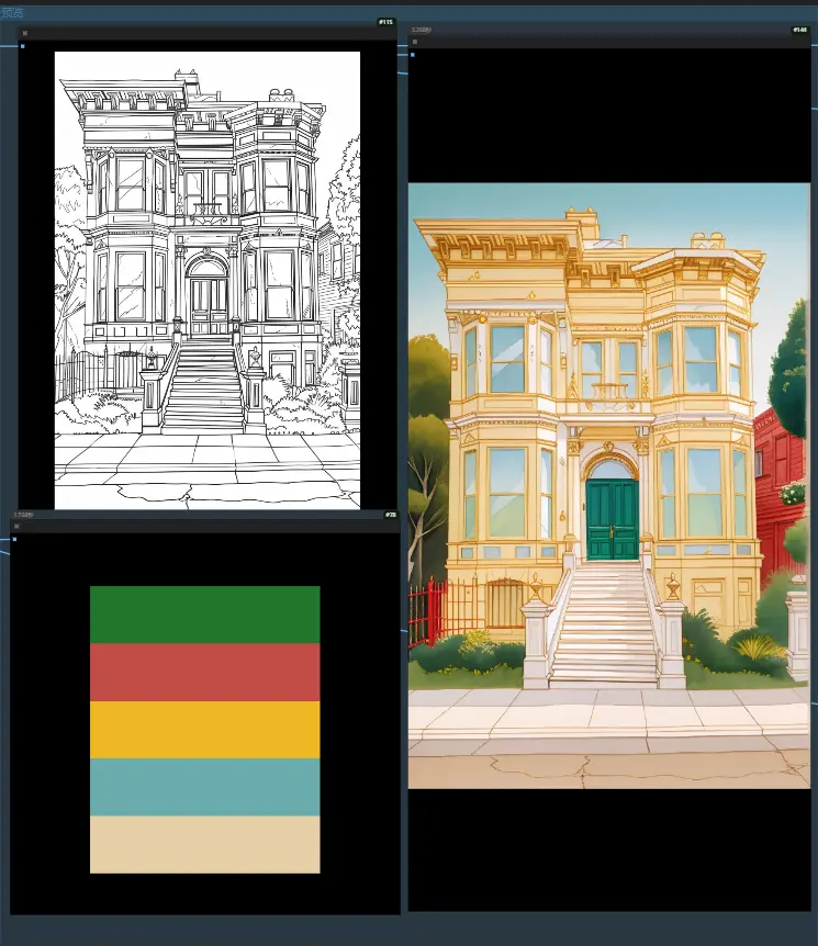 Color according to the color card line drawing + r