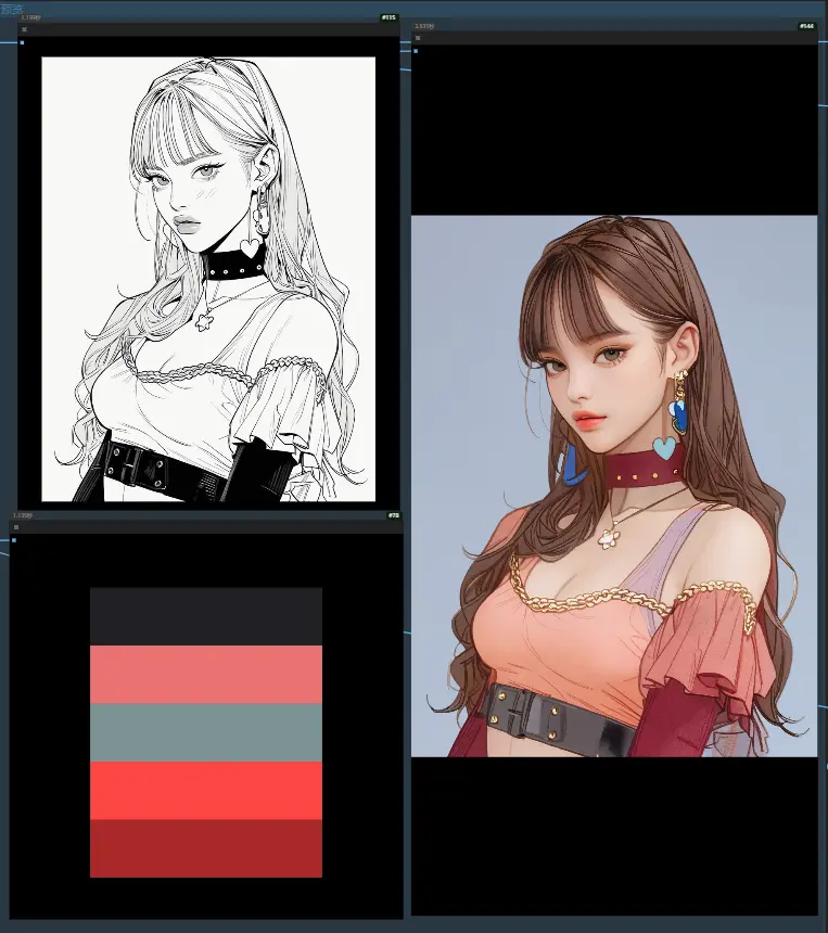 Color according to the color card line drawing + r