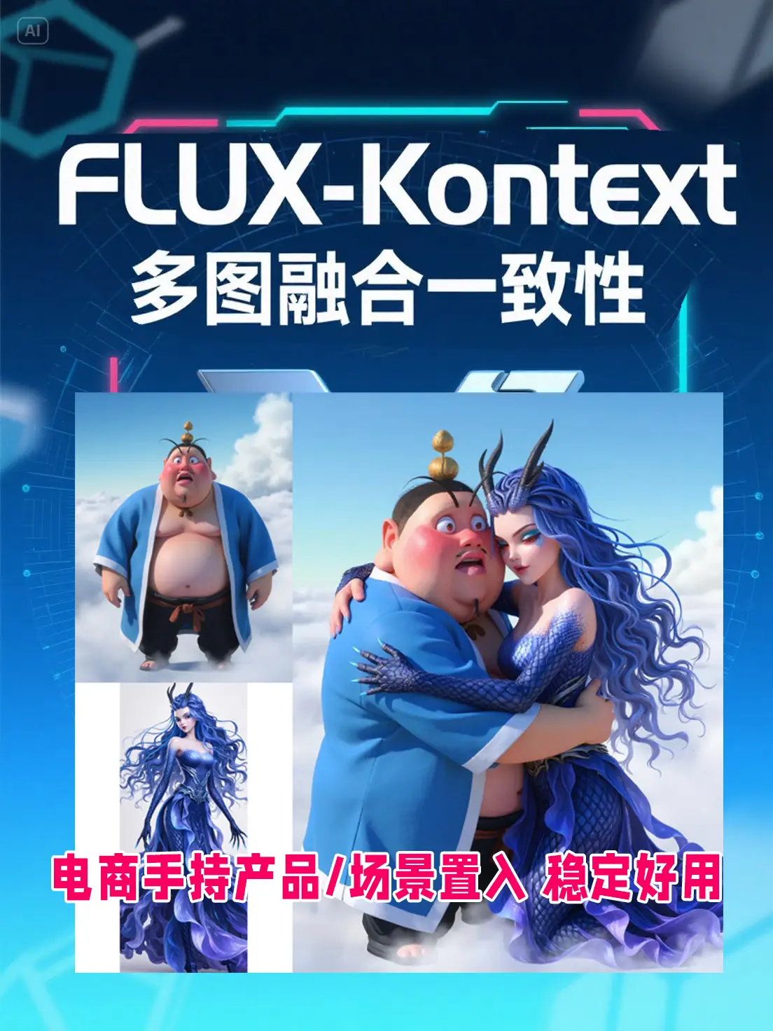 【大炮精选】Kontext 多图融合一致性【 多图组合版】