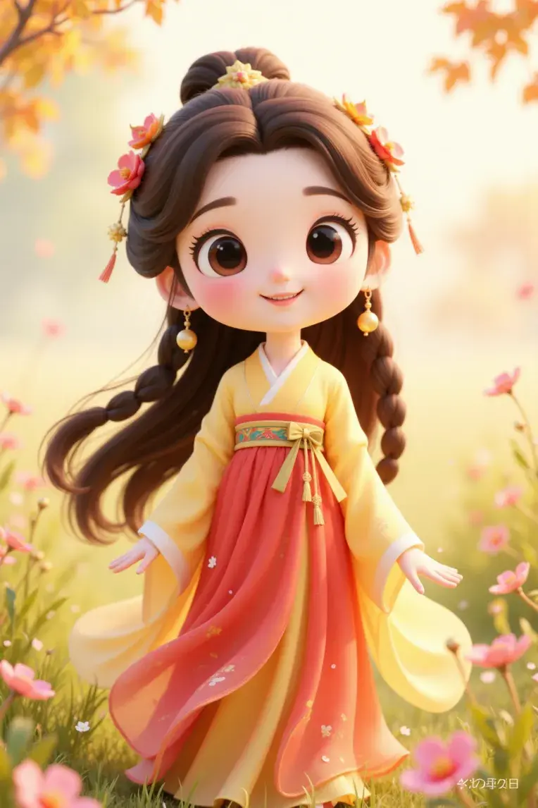 3D立体卡通风格人物-古风唯美