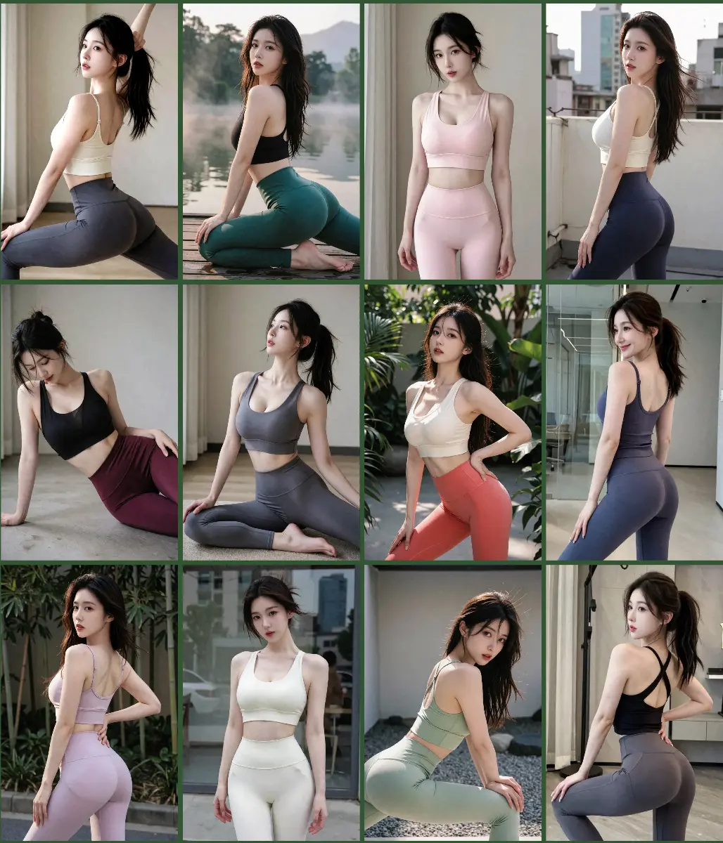 krea2 leggings yoga pants young lady & aesthetic tattoo design