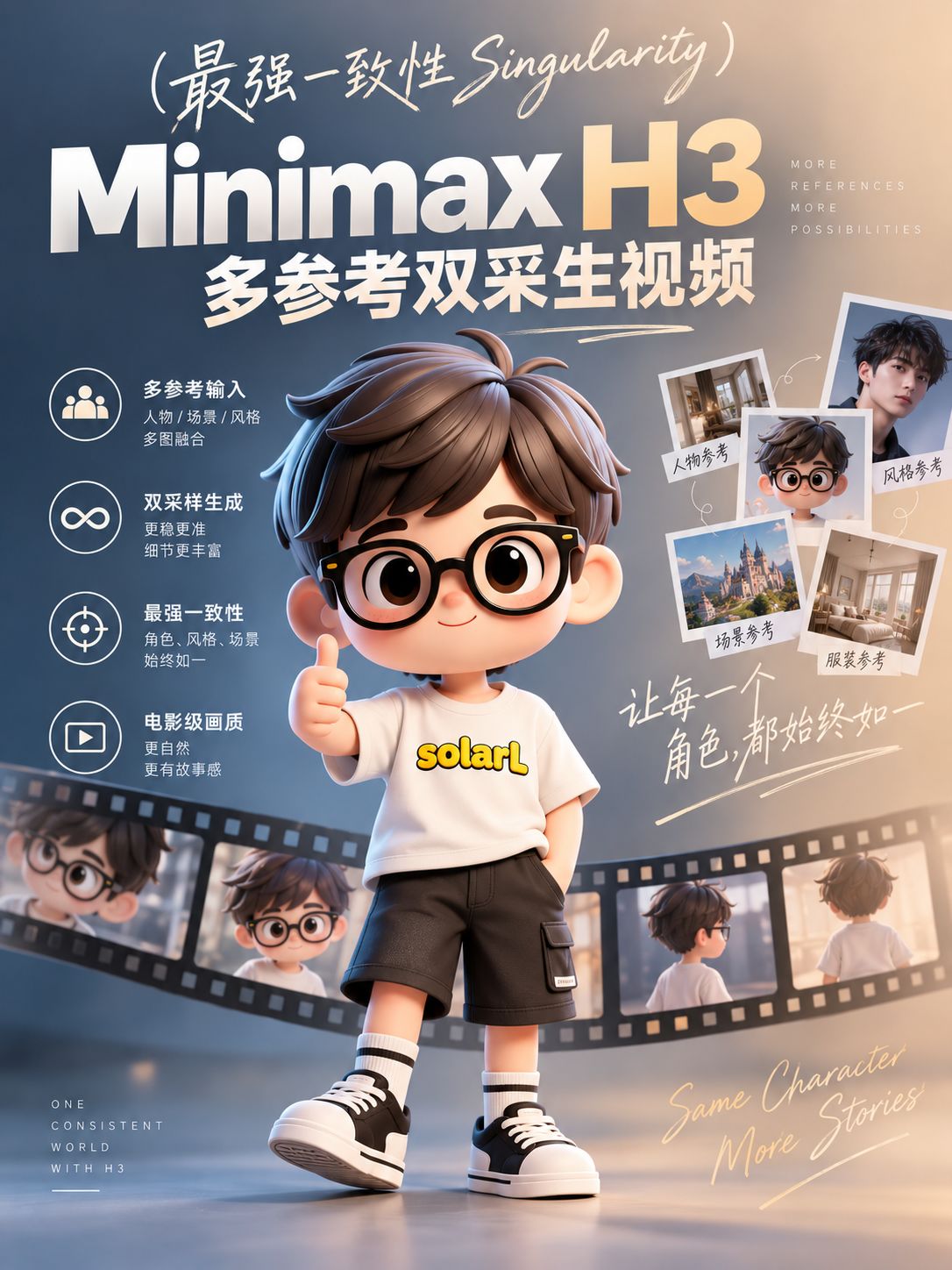(最强一致性Singularity)Minimax H3多参考双采生视频