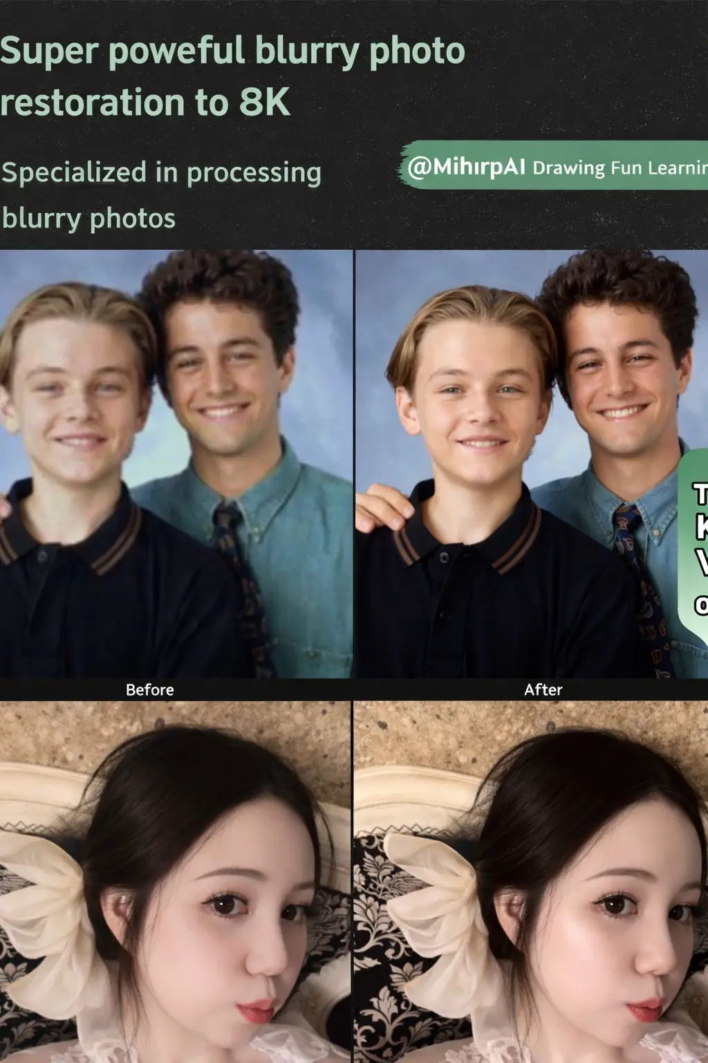 Blurred image HD upscale to 8K