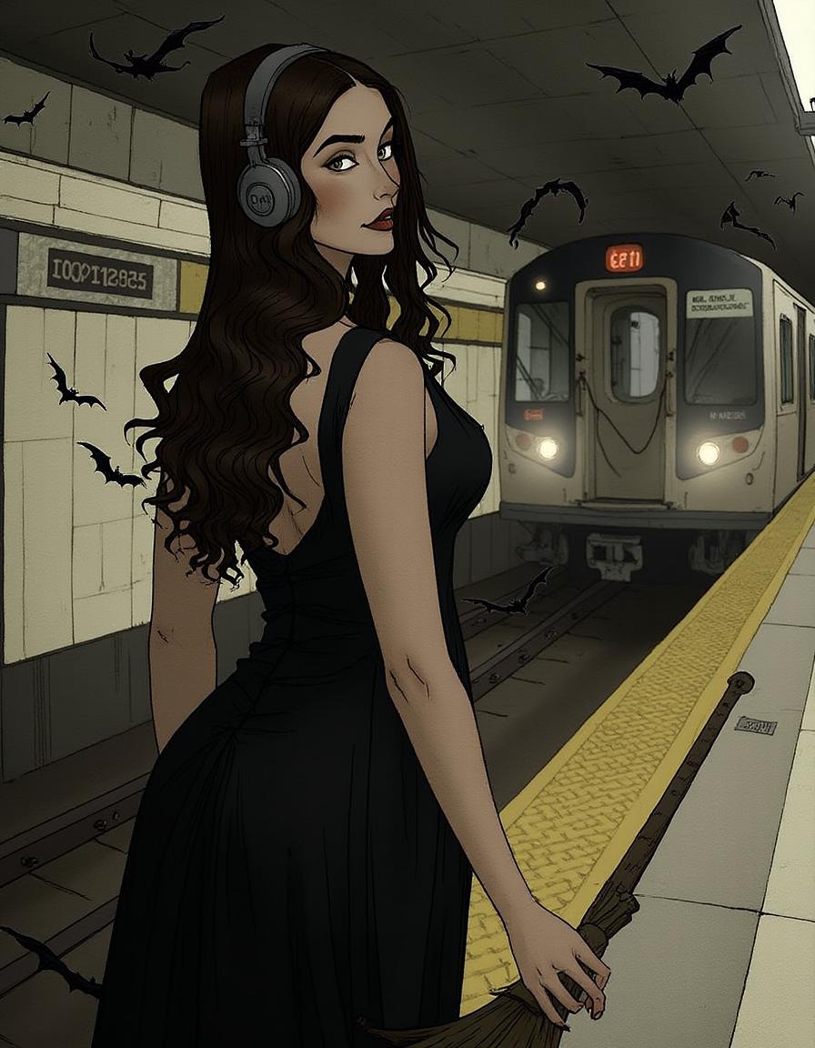 F.1-暗黑女巫-手绘插画