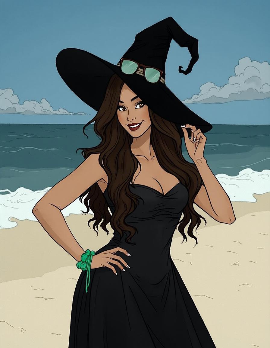 F.1-暗黑女巫-手绘插画