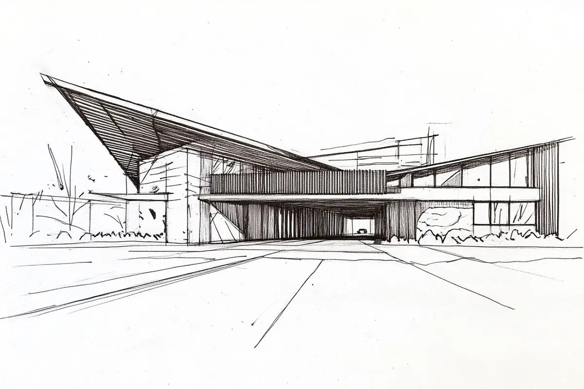 Hand-drawn draft one-click rendering