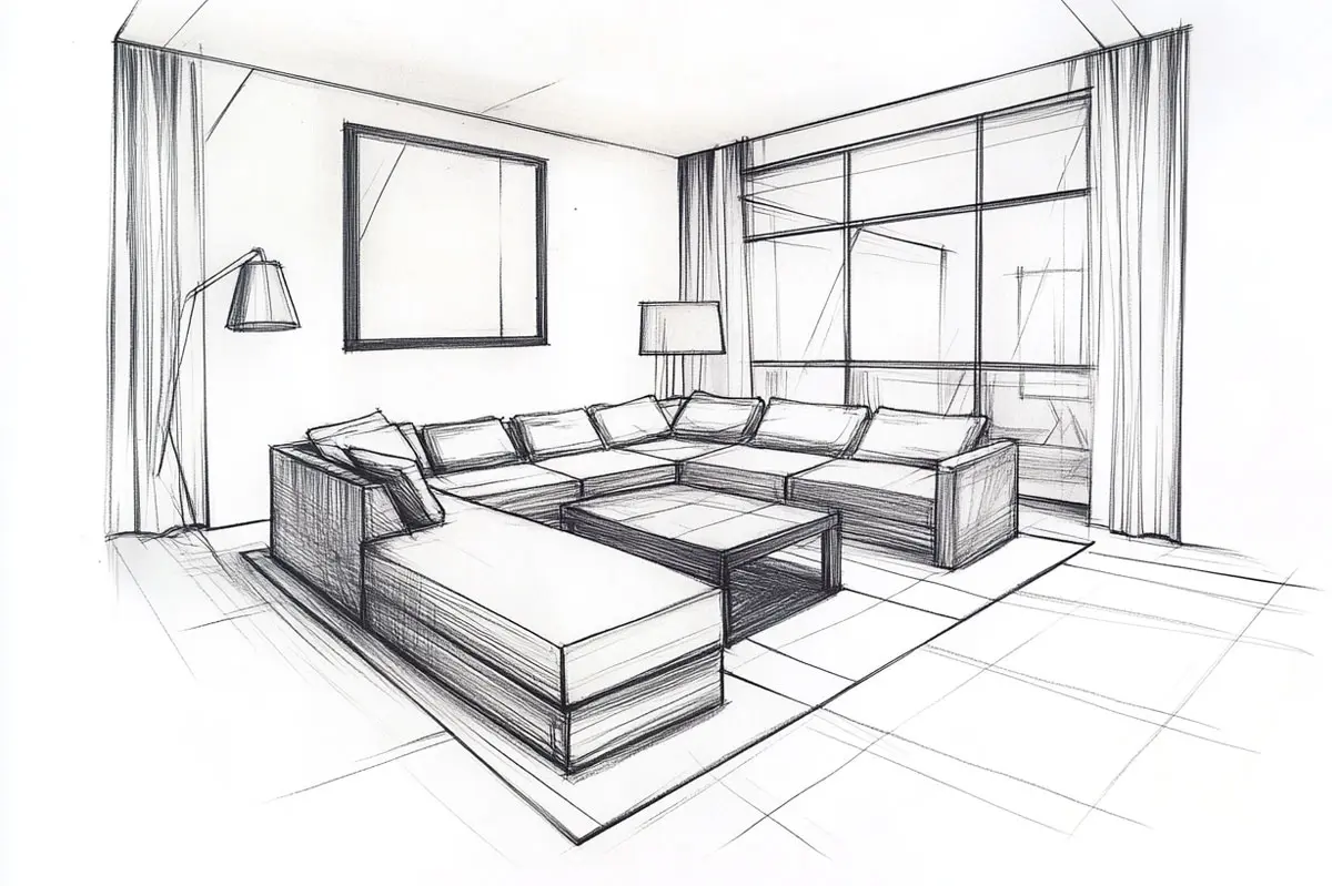 Hand-drawn draft one-click rendering