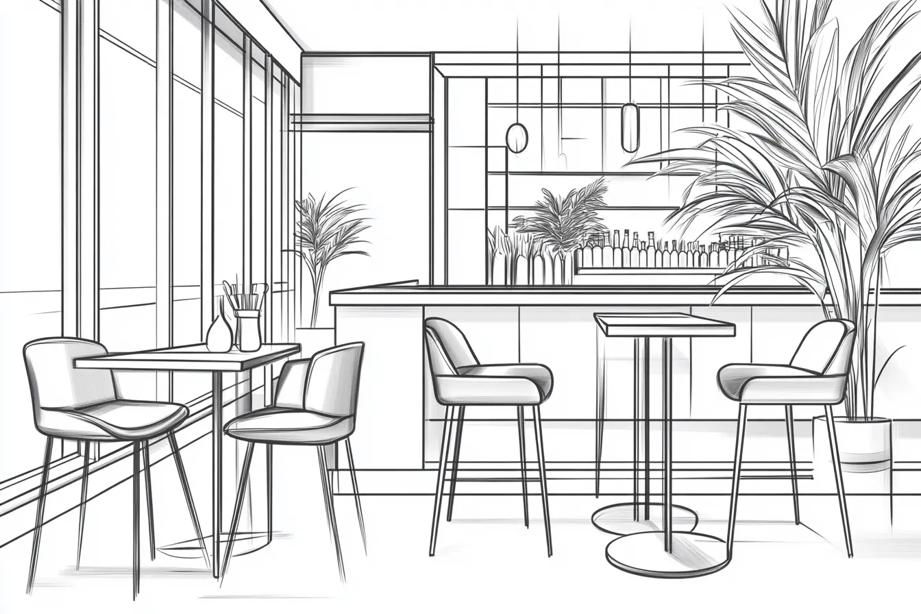 Hand-drawn draft one-click rendering