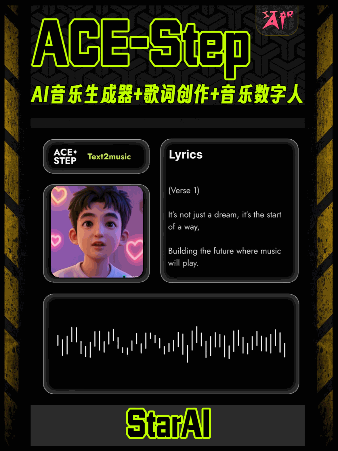 ACE Step AI music generator Float music digital human LLM creative lyrics StarAI