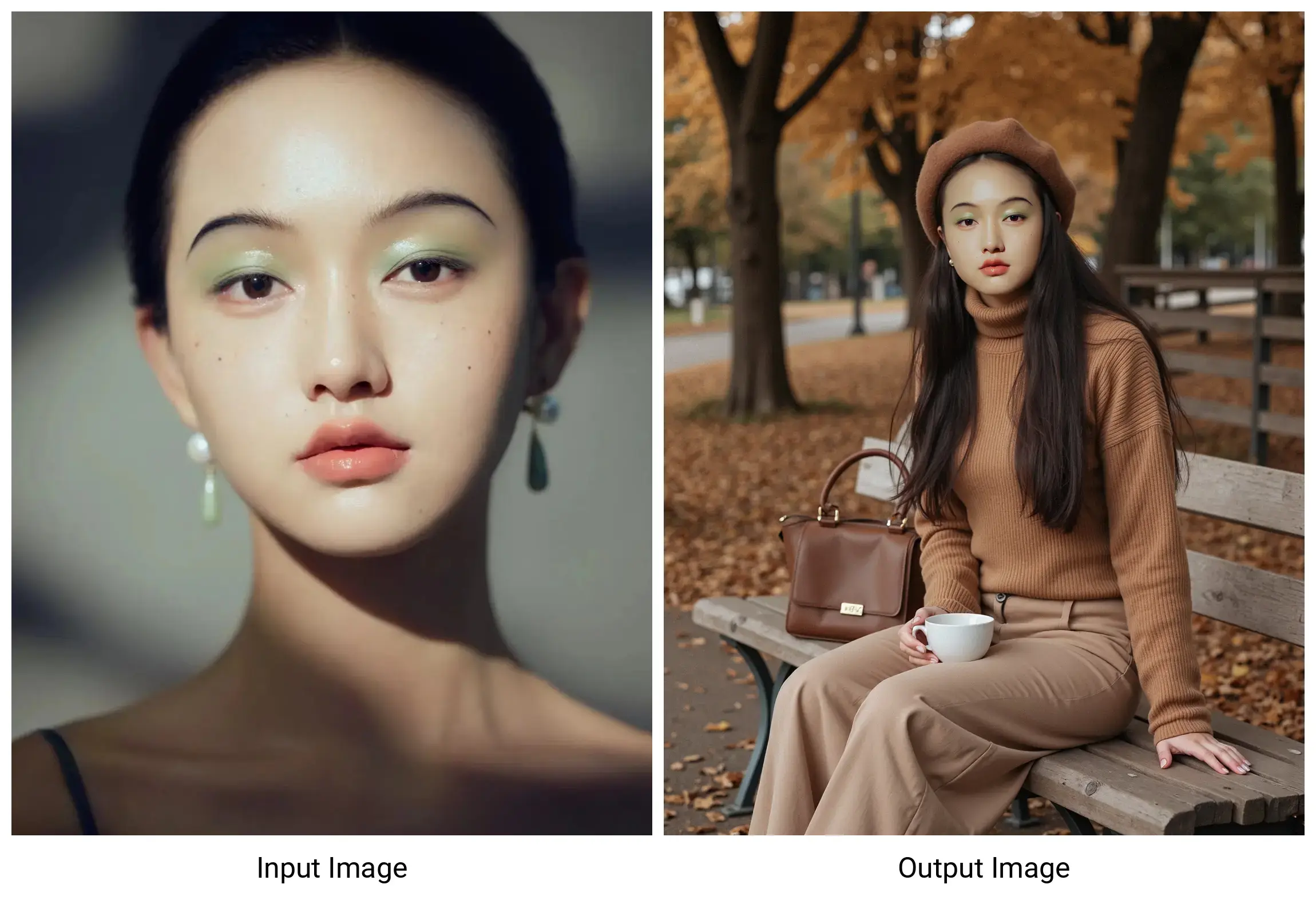 100% facial consistency change face, photo