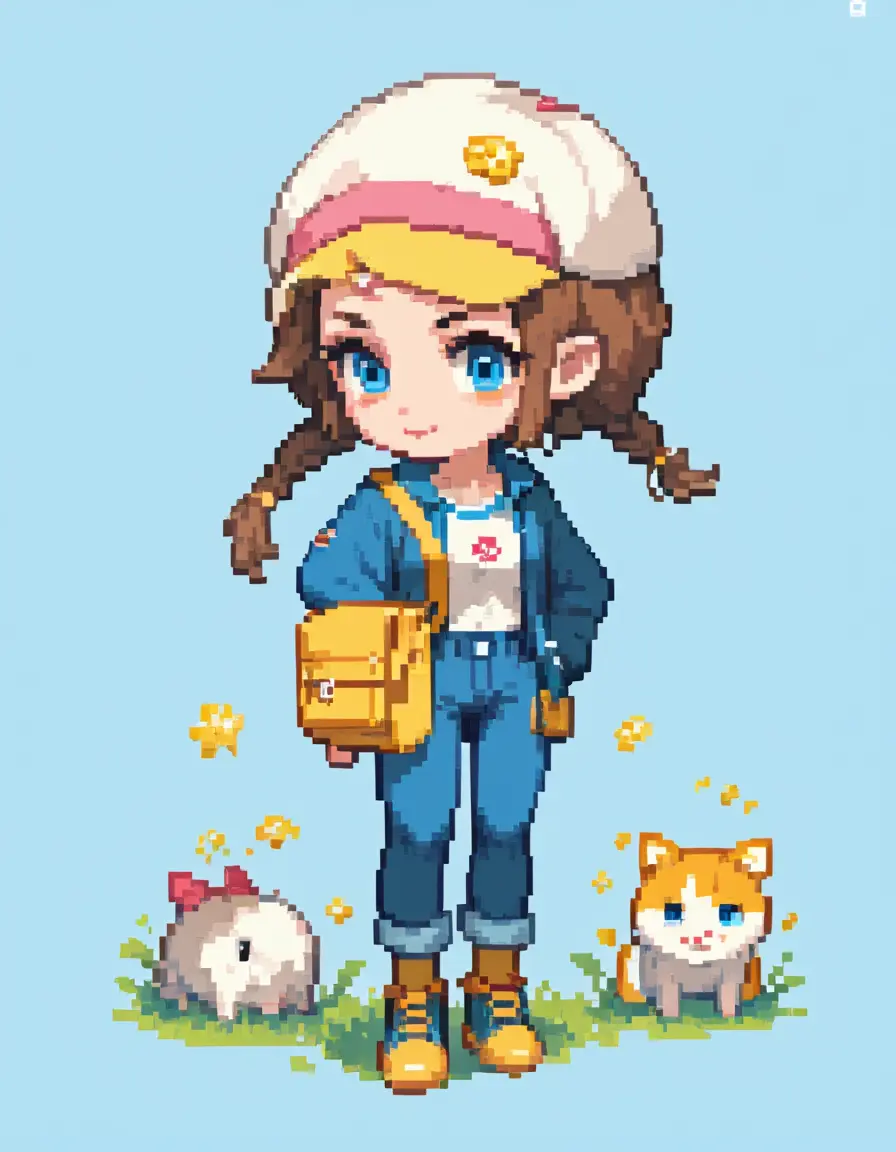 【Basic flow】Pixel style illustration